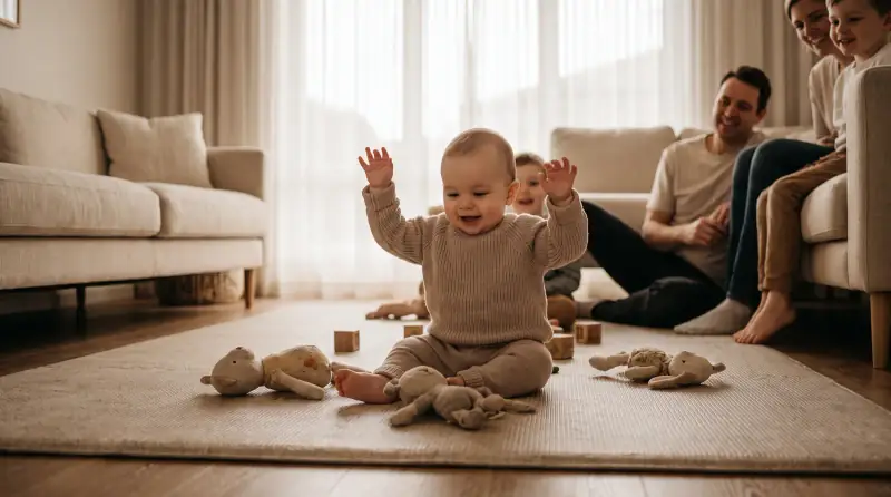 Temsili fotoğraf: 7 aylık bebek kısa süre desteksiz oturur.
